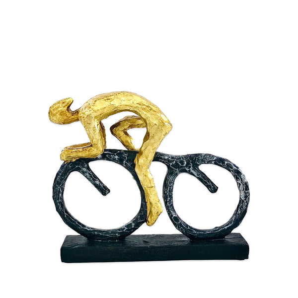 Cycling Gold Man Figure Decor