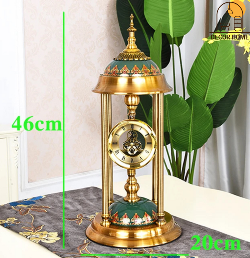 European Vintage Metal Table Clock