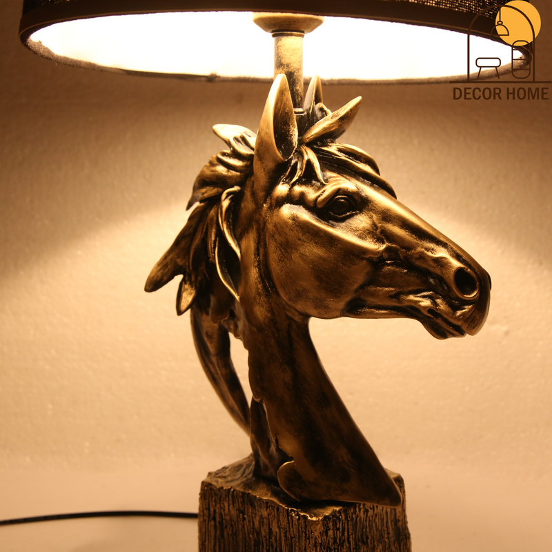 Antique Copper Horse Lamp