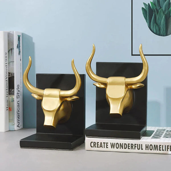 Bull Head Bookend