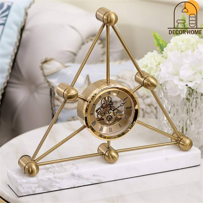 Rustic Metal Triangular Table Clock