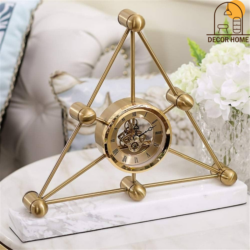 Rustic Metal Triangular Table Clock – Decor Home