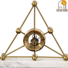 Rustic Metal Triangular Table Clock