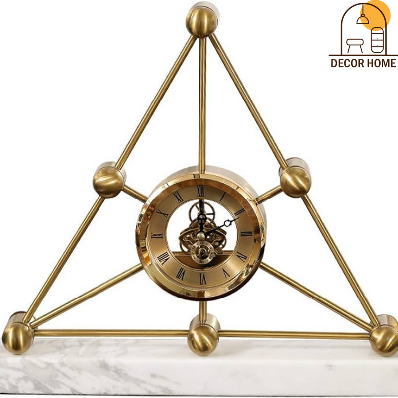 Rustic Metal Triangular Table Clock