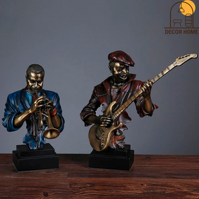 Sax player Bronze Bust Statue