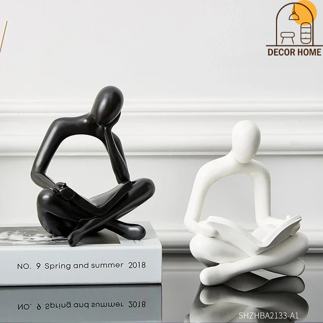 Nordic Abstract Reading Figure Statue