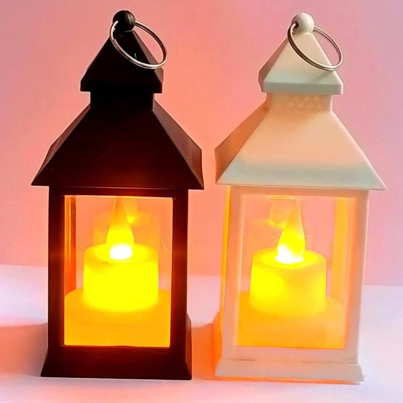 Hazel Lantern with Flameless Candle