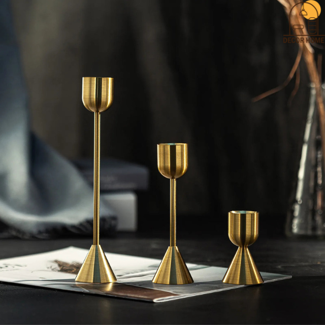 European Gold Candle holder(Set Of 3)