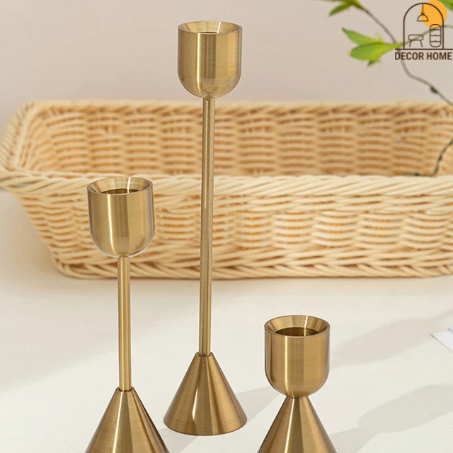 European Gold Candle holder(Set Of 3)