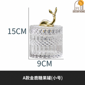 Crystal Glass Candy Jar With Decorative Lid