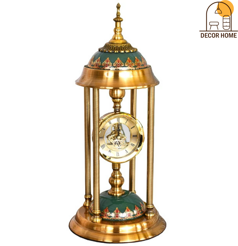 European Vintage Metal Table Clock