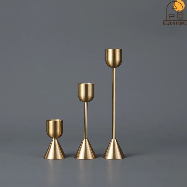 European Gold Candle holder(Set Of 3)