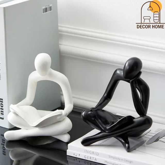 Nordic Abstract Reading Figure Statue