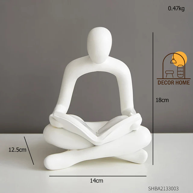 Nordic Abstract Reading Figure Statue