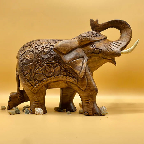 Jointless Shesham Handcrafted Elephant Sculpture