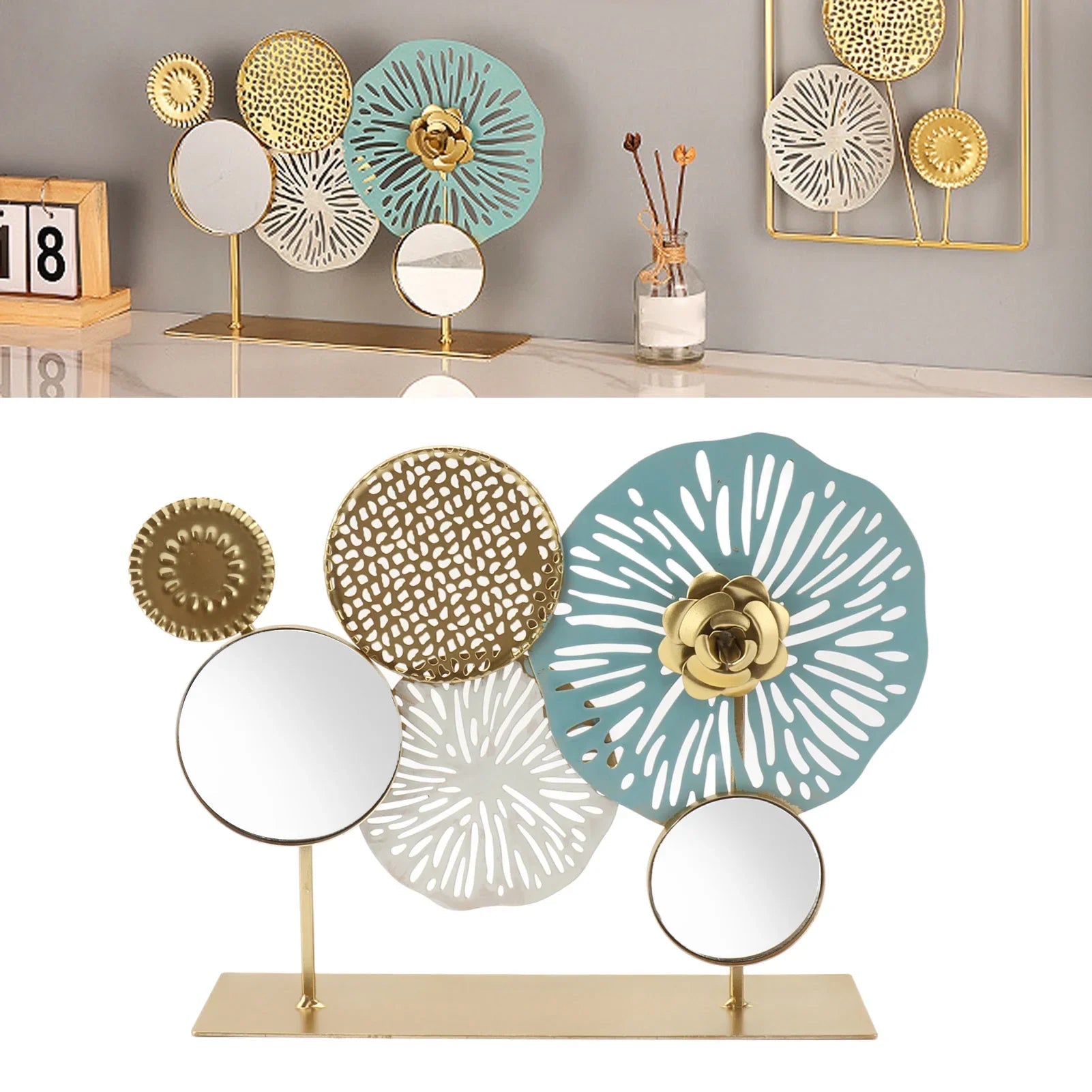 Metal Mirror Table Decor