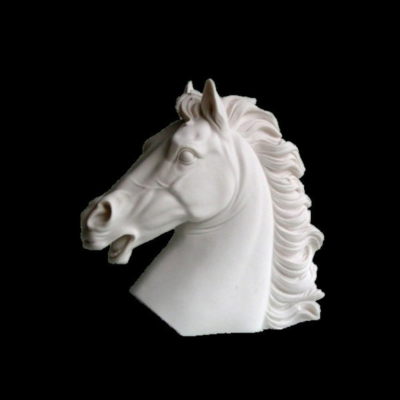 White Horse Head Sculpture