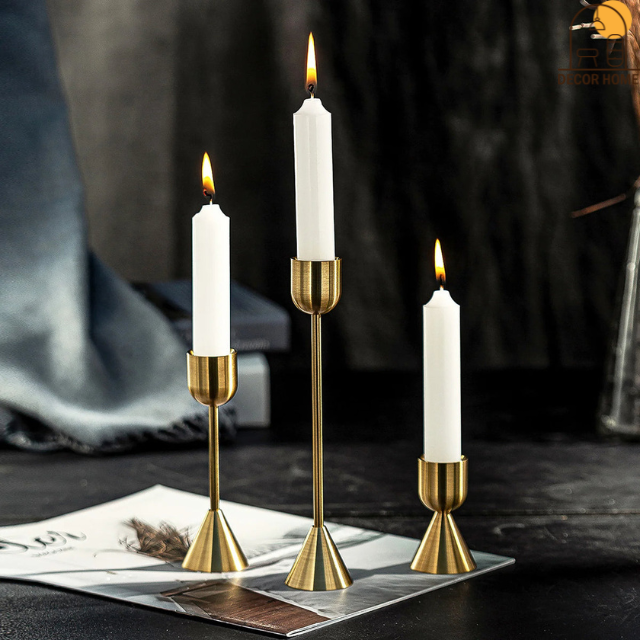 European Gold Candle holder(Set Of 3)