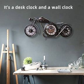 Retro Metal Motorcycle Table Clock