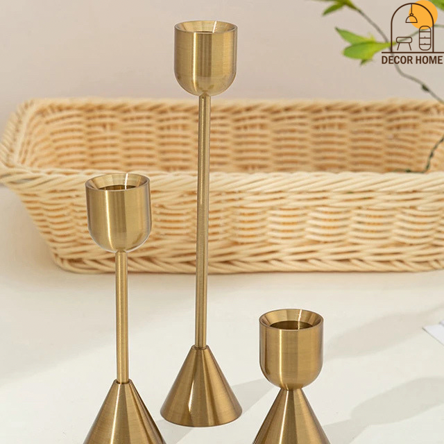 European Gold Candle holder(Set Of 3)