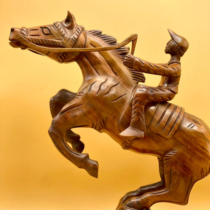 Jointless Sheesham Wood Sculpture Horse