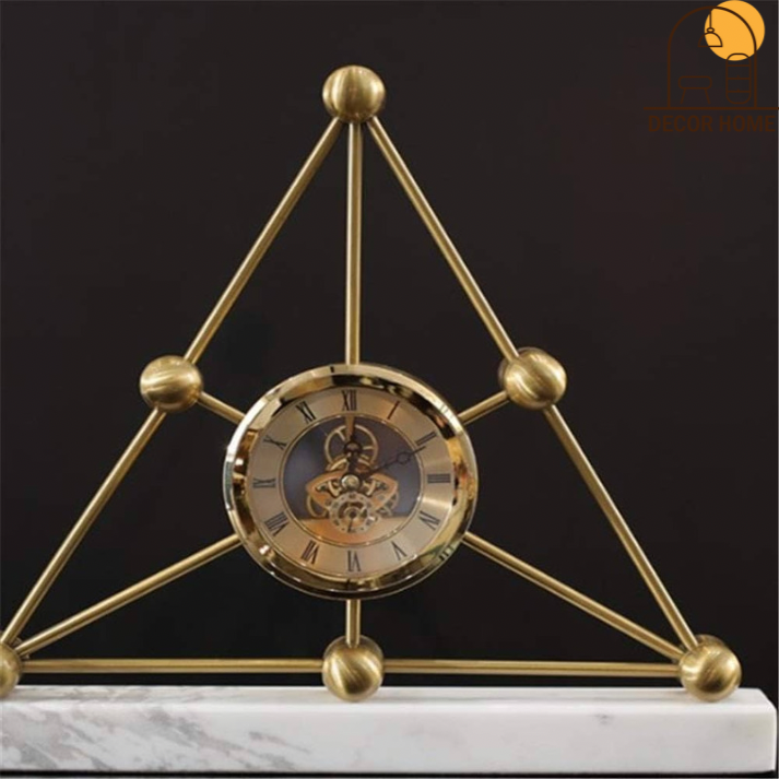 Rustic Metal Triangular Table Clock