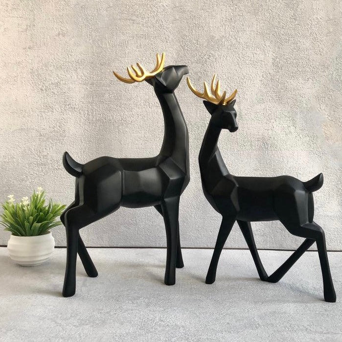 Pair of Rudolph Rein Deer Sculpture