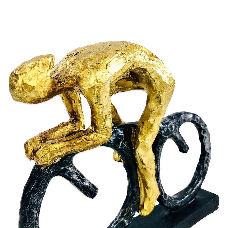 Cycling Gold Man Figure Decor