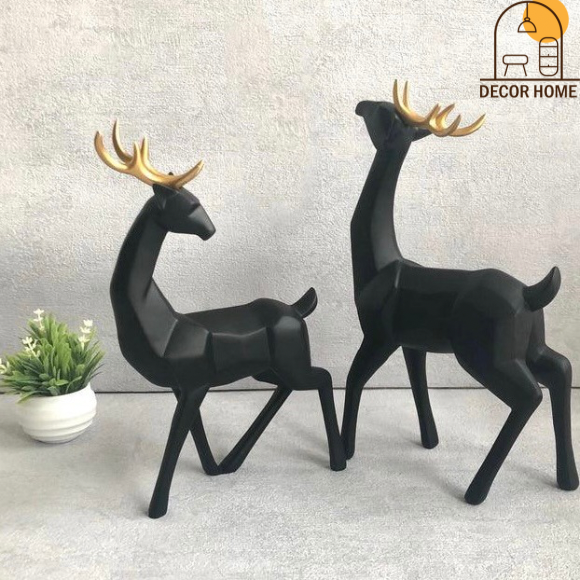 Pair of Rudolph Rein Deer Sculpture