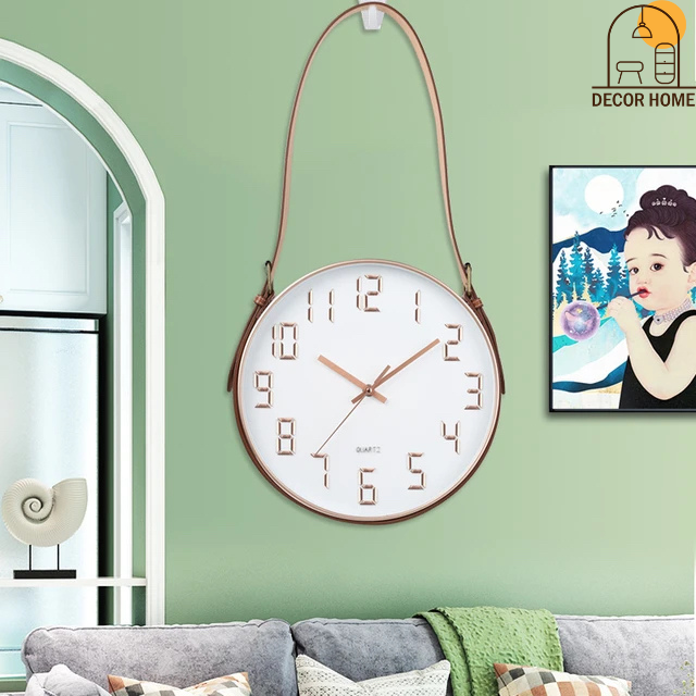 Lather Belt Hanging Wall Clock