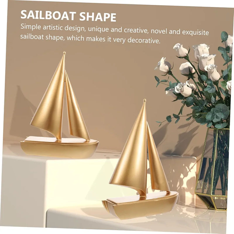 Modern Sailing Boat Statue Collectible Ornament Resin