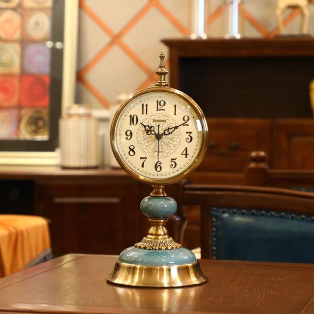 Metal Brass Gold Finish Table Clock