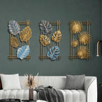Leafy Gold Metal Wall Hanging