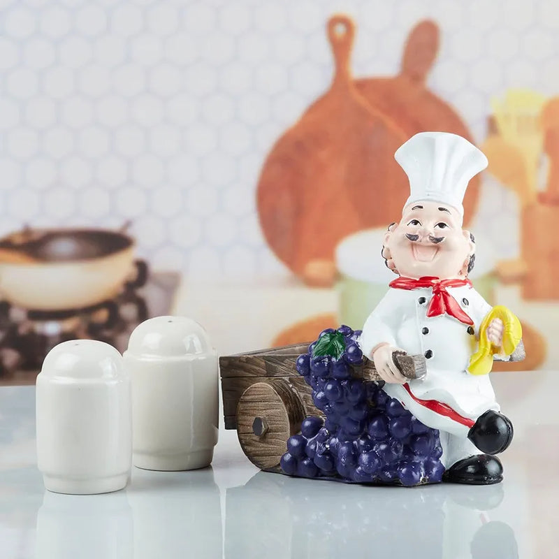 Chef With Trolley Salt & Pepper Holder