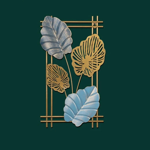 Leafy Gold Metal Wall Hanging