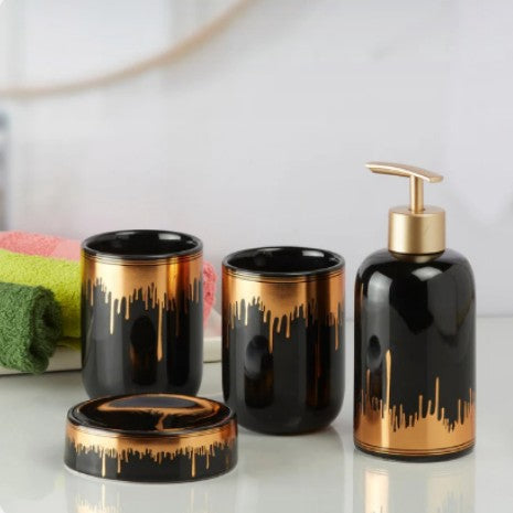 Black Bathroom Accessories Set