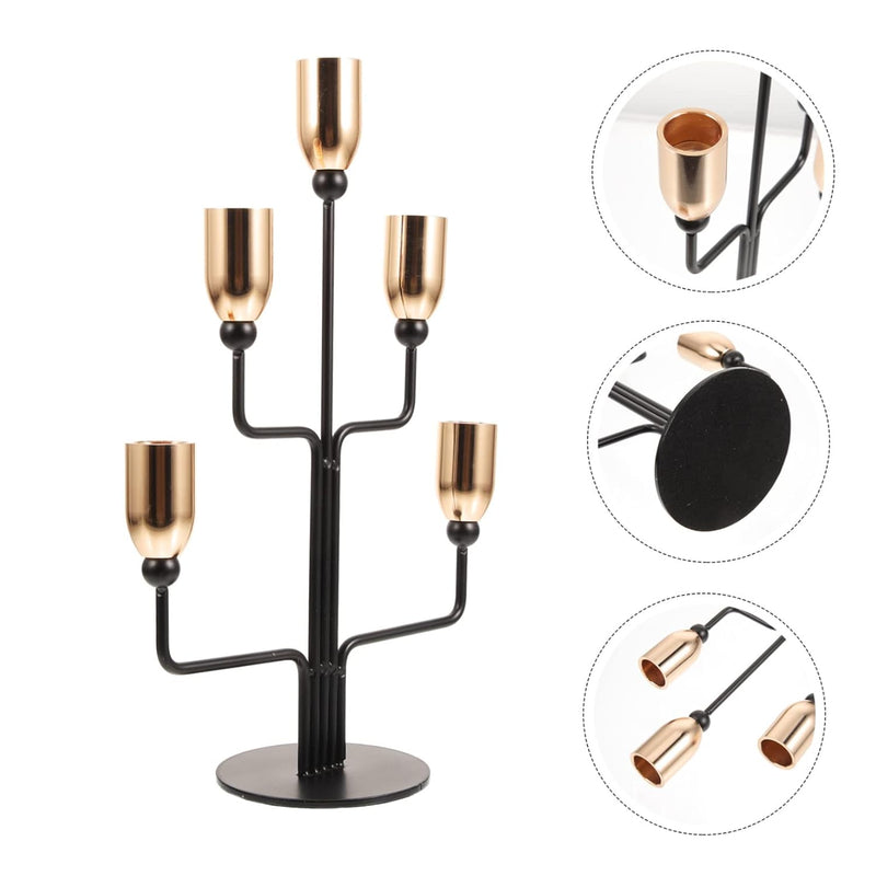 5 Arms Metal Candlestick Holder