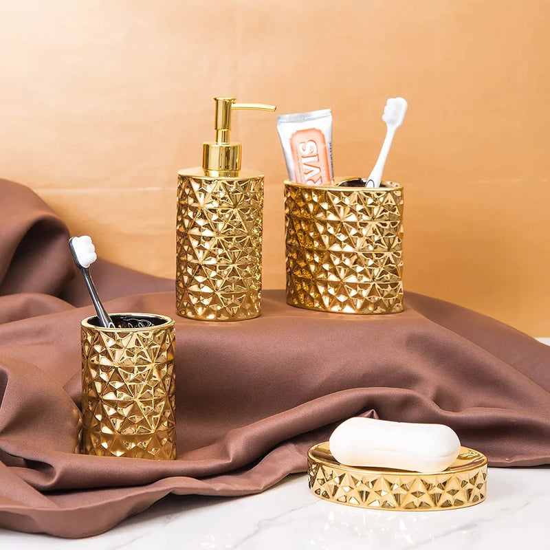 Gold Bathroom Accessory Sets 4 Piece