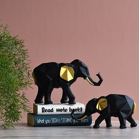 Elephant Pair Figurines for Home Decor (Set of 2)