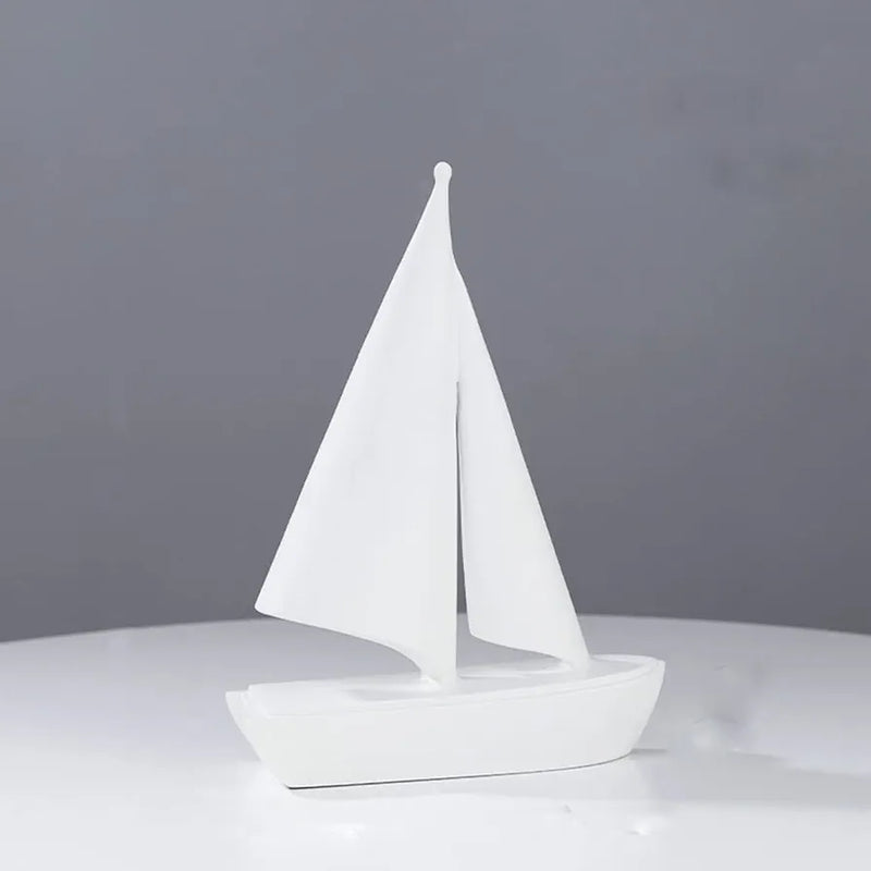 Modern Sailing Boat Statue Collectible Ornament Resin