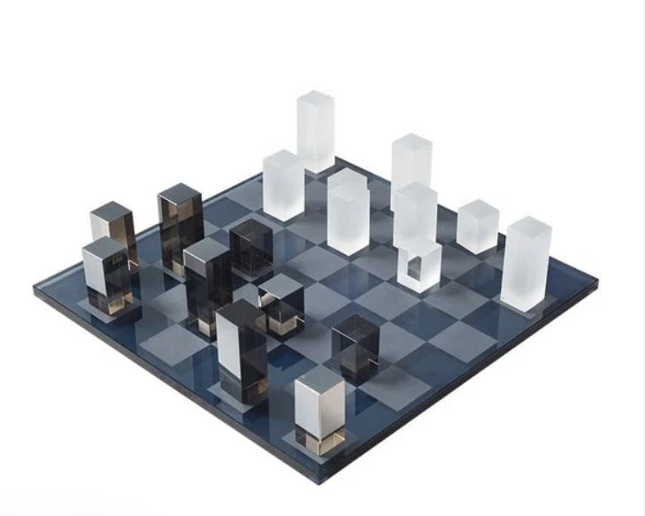 Modern Glass Chess Table