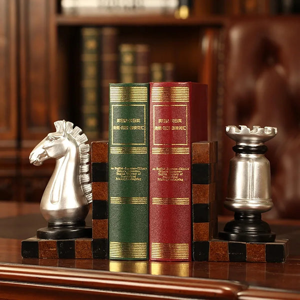 Creative Unique Chess Sculpture Bookends