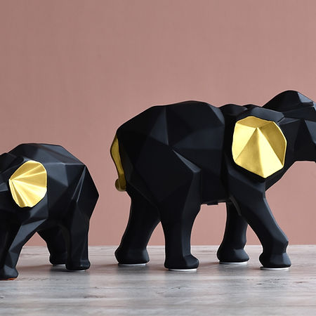 Elephant Pair Figurines for Home Decor (Set of 2)