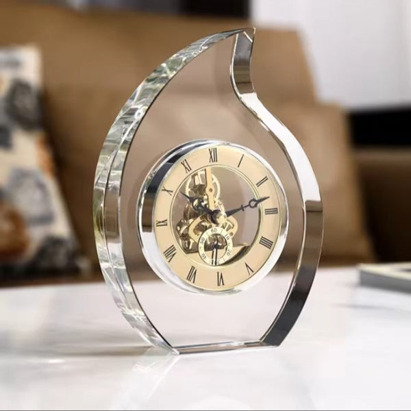 Whisper Crystal Gears Table Clock