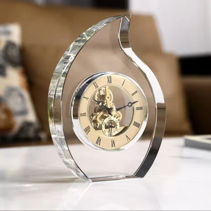Whisper Crystal Gears Table Clock