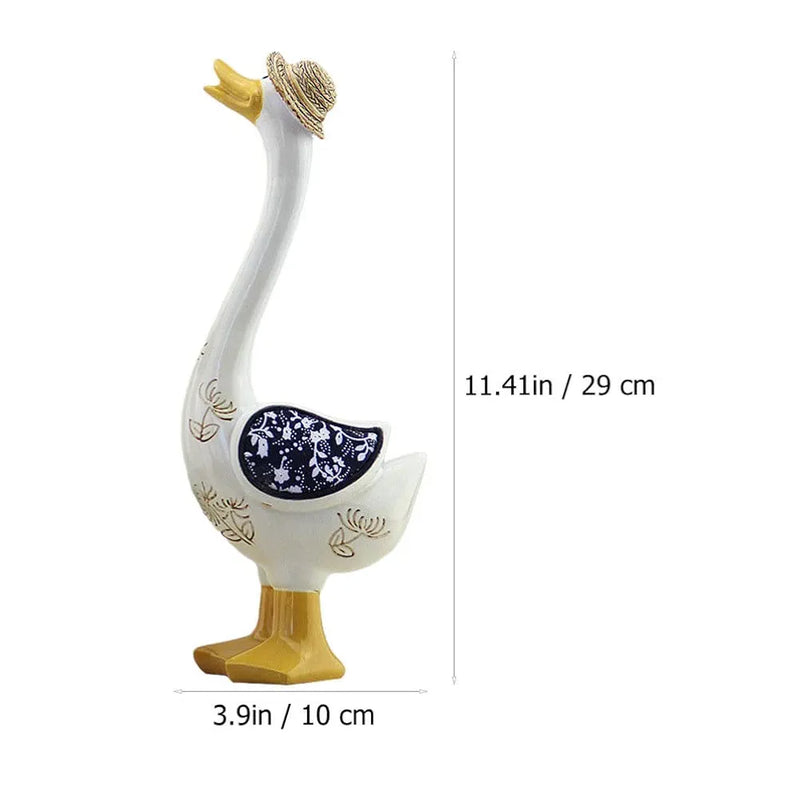 3Pcs Garden Duck Statue Family of Three Ducks Figurine Sculpture