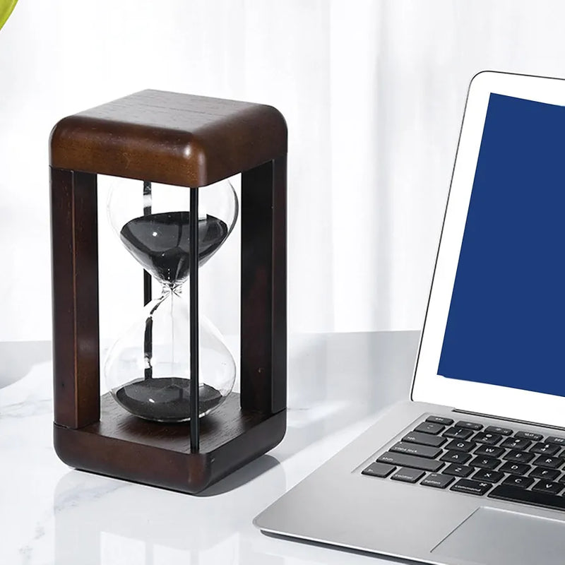 Elegant 30/60Minute Walnut Hourglass Timer