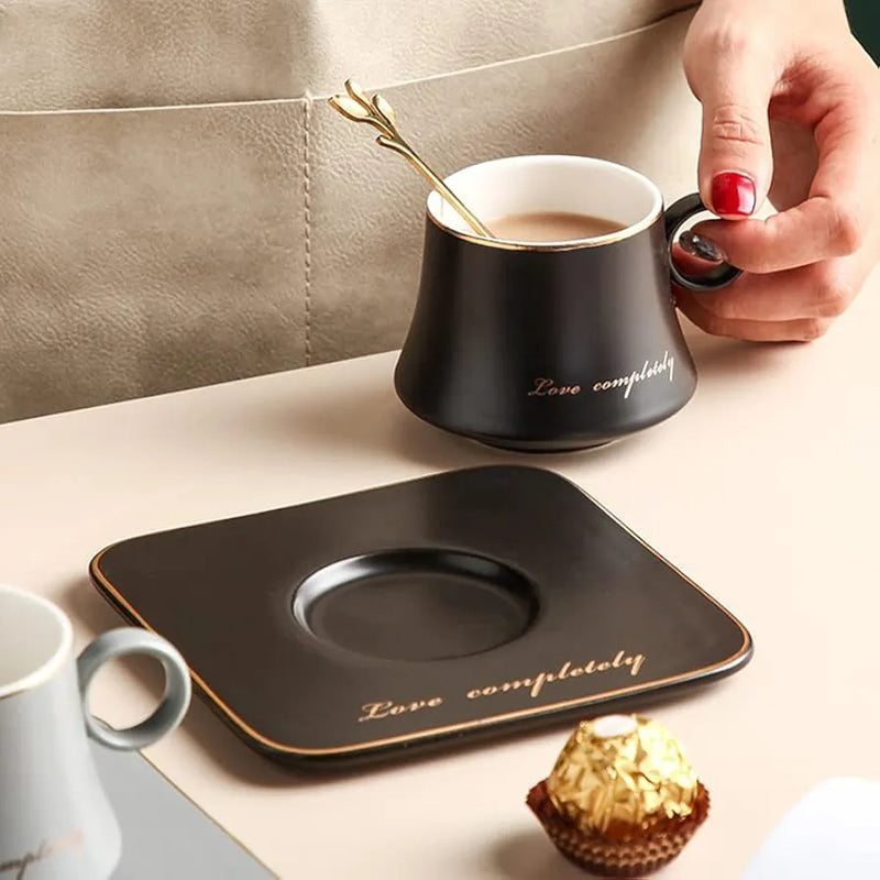 1Pc Coffee Cup with Spoon and Saucer