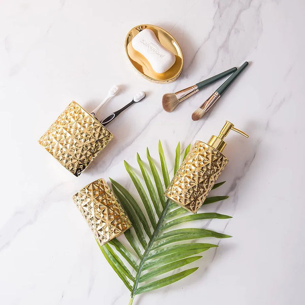 Gold Bathroom Accessory Sets 4 Piece