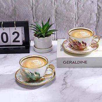 Coffee Mug Set with Saucer & Spoon